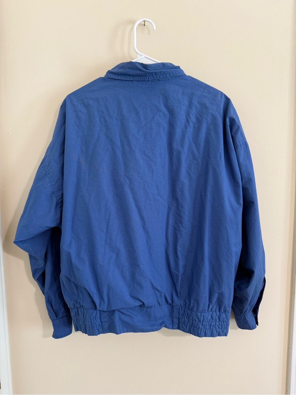 Vintage Mark Scot 100% Cotton Windbreaker Soft Blue Zip Jacket Women’s XL- M fit - Picture 2 of 16